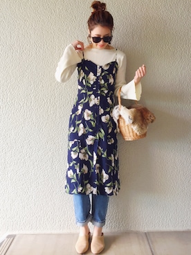 「TODAYFUL（トゥデイフル）のJAKE'sデニム（デニムパンツ）」を使った、MISATO さん（レディース・161cm）の冬コーディネート