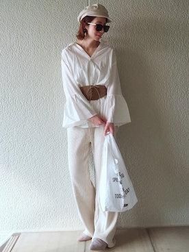 「LEPSIM（レプシィム）のボリュームイヤリング　744805（イヤリング）」を使った、MISATO さん（レディース・161cm）の春コーディネート