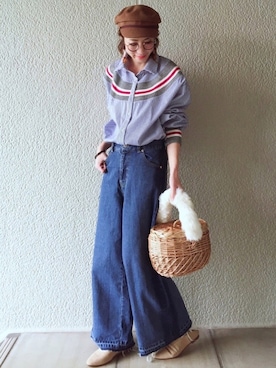 「kormarch」｜「アイテム（帽子）」を使った、MISATO さん（レディース・161cm）の春コーディネート
