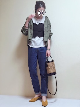 「LEPSIM（レプシィム）のボリュームイヤリング　744805（イヤリング）」を使った、MISATO さん（レディース・161cm）の春コーディネート