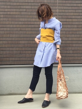 「OKDGG（-）のアイテム」を使った、MISATO さん（レディース・161cm）の春コーディネート