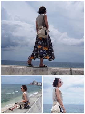 「CANAL JEAN（キャナルジーン）のアイテム（ピアス（両耳用））」を使った、MISATO さん（レディース・161cm）の夏コーディネート