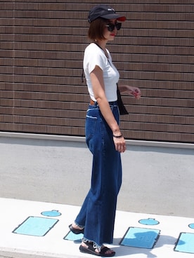 「EVRIS（エヴリス）のアイテム（その他雑貨）」を使った、MISATO さん（レディース・161cm）の夏コーディネート