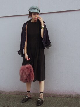 「CANAL JEAN（キャナルジーン）のアイテム（ピアス（両耳用））」を使った、MISATO さん（レディース・161cm）の秋コーディネート