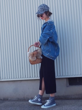 「CANAL JEAN（キャナルジーン）のアイテム（ピアス（両耳用））」を使った、MISATO さん（レディース・161cm）の秋コーディネート