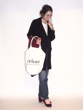 「CANAL JEAN（キャナルジーン）のアイテム（ピアス（両耳用））」を使った、MISATO さん（レディース・161cm）の秋コーディネート