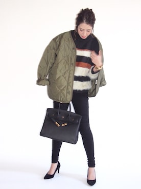 「CANAL JEAN（キャナルジーン）のアイテム（ピアス（両耳用））」を使った、MISATO さん（レディース・161cm）の秋コーディネート