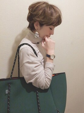 「SENSE OF PLACE by URBAN RESEARCH（センスオブプレイスバイアーバンリサーチ）のアイテム（オールインワン・サロペット）」を使った、MISATO さん（レディース・161cm）の冬コーディネート
