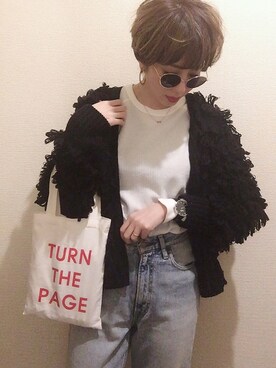 「CANAL JEAN（キャナルジーン）のアイテム（ピアス（両耳用））」を使った、MISATO さん（レディース・161cm）の冬コーディネート