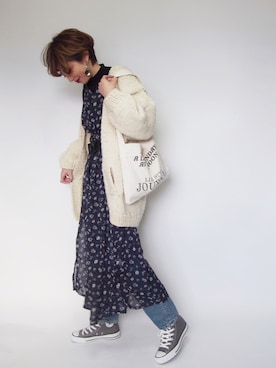 MISATO さんの「Hand Knit Cardigan」を使ったコーディネート