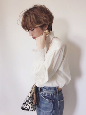 「DONOBAN（ドノバン）のアイテム（ピアス（両耳用））」を使った、MISATO さん（レディース・161cm）の春コーディネート