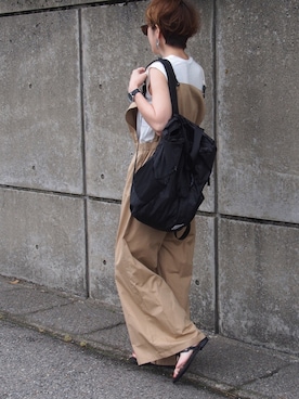 「TODAYFUL（トゥデイフル）のアイテム（サロペット/オーバーオール）」を使った、MISATO さん（レディース・161cm）の夏コーディネート