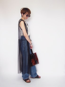 「2018ss」｜「アイテム（アクセサリー）」を使った、MISATO さん（レディース・161cm）の夏コーディネート