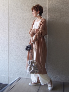 「TODAYFUL（トゥデイフル）のニュアンスサイクルピアス（ピアス（両耳用））」を使った、MISATO さん（レディース・161cm）の夏コーディネート