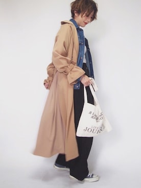 「niko and...（ニコアンド）のアイテム（ジャケット/アウター）」を使った、MISATO さん（レディース・161cm）の秋コーディネート