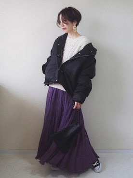 「ANAP（アナップ）のアイテム（その他アウター）」を使った、MISATO さん（レディース・161cm）の冬コーディネート