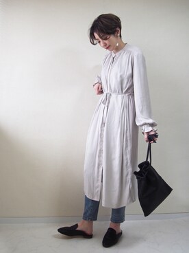 「AZUL ENCANTO」｜「アイテム（サンダル）」を使った、MISATO さん（レディース・161cm）の冬コーディネート