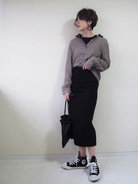 「AZUL ENCANTO（アズールエンカント）のアイテム（シャツ/ブラウス）」を使った、MISATO さん（レディース・161cm）の冬コーディネート