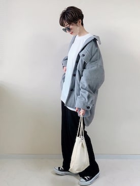 「LOWRYS FARM（ローリーズファーム）のアイテム（その他アウター）」を使った、MISATO さん（レディース・161cm）の冬コーディネート
