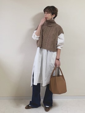 「ヤヌーク」｜「アイテム（アクセサリー）」を使った、MISATO さん（レディース・161cm）の春コーディネート