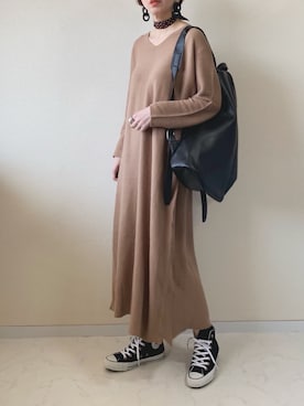 MISATO さんの「レザーリングピアス」を使ったコーディネート