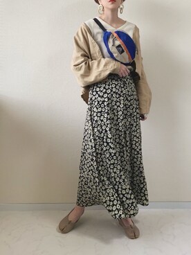 MISATO さんの「ハナクルミボタンＡラインスカート　828989」を使ったコーディネート