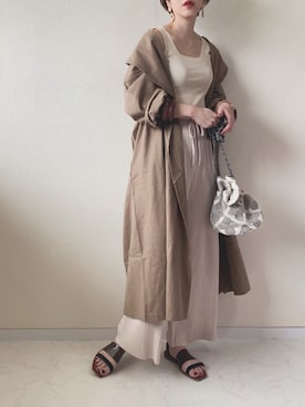 「クリアサンダル」｜「アイテム（その他アウター）」を使った、MISATO さん（レディース・161cm）の春コーディネート