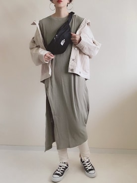 「リップスター」｜「アイテム（デニムジャケット）」を使った、MISATO さん（レディース・161cm）の夏コーディネート