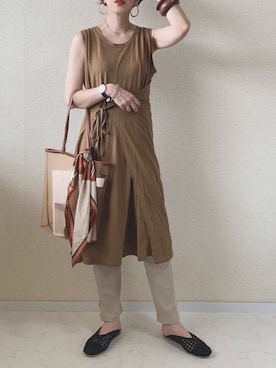 「TODAYFUL（トゥデイフル）のTODAYFUL(トゥディフル) ''Silver925 Snakechain Necklace''／スネークチェーンネックレス/11820986（ネックレス）」を使った、MISATO さん（レディース・161cm）の夏コーディネート