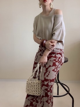 「アイテム（バングル/リストバンド）」を使った、MISATO さん（レディース・161cm）の夏コーディネート