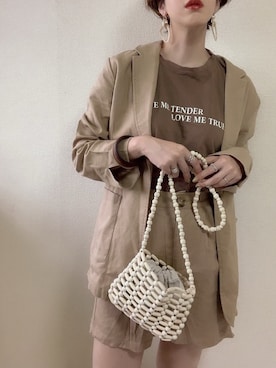 「YArKA（ヤーカ）の【YArKA/ヤーカ】siver925 randam pole ring[rpr]/不揃いリング シルバー925（リング）」を使った、MISATO さん（レディース・161cm）の夏コーディネート