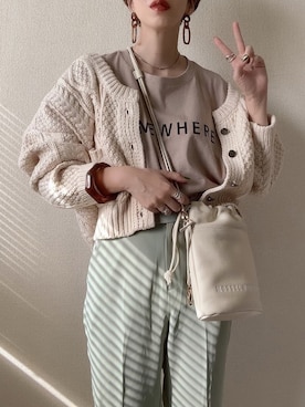 「YArKA（ヤーカ）の【YArKA/ヤーカ】siver925 randam pole ring[rpr]/不揃いリング シルバー925（リング）」を使った、MISATO さん（レディース・161cm）の秋コーディネート