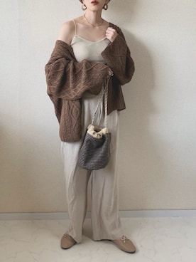 「CLEA（クレア）のアイテム（パンツ）」を使った、MISATO さん（レディース・161cm）の秋コーディネート