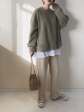 「CONVERSE（コンバース）の＜CONVERSE（コンバース）＞ALL STAR オールスター スニーカー ◆（スニーカー）」を使った、MISATO さん（レディース・161cm）の秋コーディネート