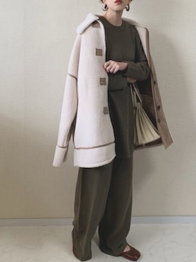 「TODAYFUL（トゥデイフル）のアイテム（その他アウター）」を使った、MISATO さん（レディース・161cm）の冬コーディネート