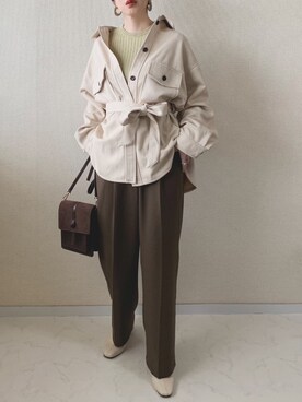 MISATO さんの「AUNT MARIE'S ボンディングスエードCPOシャツジャケット」を使ったコーディネート
