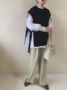 「OpenCLOSE（オープンクローズ）のアイテム（トップス）」を使った、MISATO さん（レディース・161cm）の春コーディネート