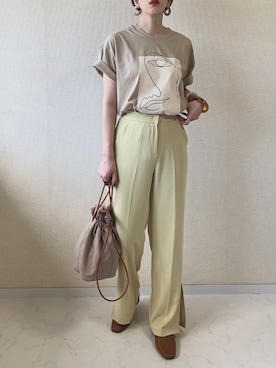 「OpenCLOSE（オープンクローズ）のアイテム（パンツ）」を使った、MISATO さん（レディース・161cm）の春コーディネート