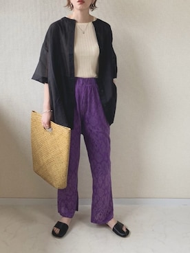 「OpenCLOSE（オープンクローズ）のアイテム（バッグ）」を使った、MISATO さん（レディース・161cm）の夏コーディネート