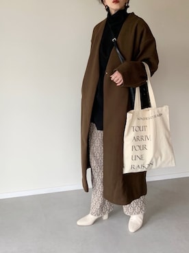 「アントマリーズ」｜「アイテム（ノーカラージャケット）」を使った、MISATO さん（レディース・161cm）の秋コーディネート