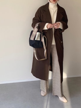 「アントマリーズ」｜「アイテム（チェスターコート）」を使った、MISATO さん（レディース・161cm）の秋コーディネート
