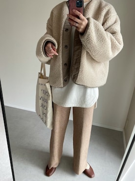 「DHOLIC（ディーホリック）のアイテム（その他アウター）」を使った、MISATO さん（レディース・161cm）の冬コーディネート