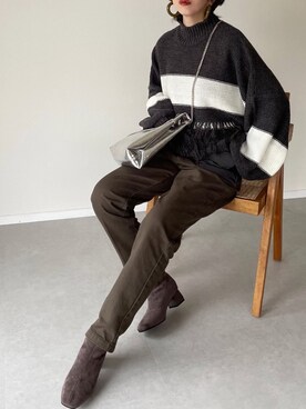「Happy John（ハッピージョン）のアイテム」を使った、MISATO さん（レディース・161cm）の冬コーディネート