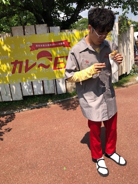 「soe（ソーイ）のアイテム（その他パンツ）」を使った、nakajjjさん（メンズ・170cm）の春コーディネート