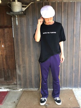 「アイテム（ハンチング/ベレー帽、ホワイト系）」を使った、nakajjjさん（メンズ・170cm）の夏コーディネート