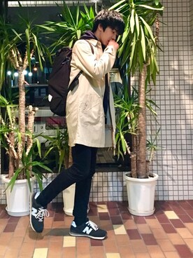 「SHIPS JET BLUE（シップスジェットブルー）のアイテム（ステンカラーコート）」を使った、やっつんさん（メンズ・176cm）の春コーディネート