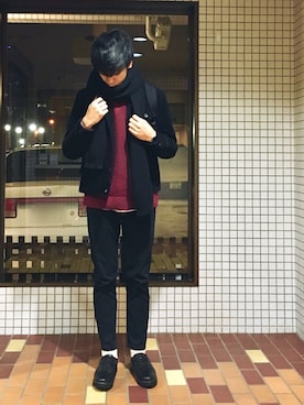 「TARF（ターフ）のアイテム」を使った、やっつんさん（メンズ・176cm）の冬コーディネート