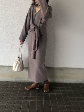 「RIBOU（リボウ）のアイテム」を使った、Kie さん（レディース・162cm）の秋コーディネート