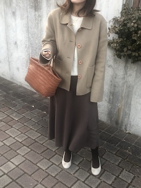 「ISOOK（アイスー）のアイテム（ジャケット/アウター）」を使った、Kie さん（レディース・162cm）の冬コーディネート
