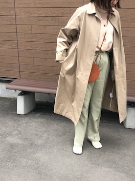 「RETRO GIRL（レトロガール）のタックセミフレアパンツ（その他パンツ）」を使った、Kie さん（レディース・162cm）の冬コーディネート